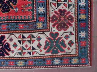 Caucasian Kazak Rug, mid 19th Century, 6.7x4.8 ft (206x149 cm), very good condition. www.rugspecialist.com                   