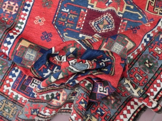 Caucasian Kazak Rug, 7.7x5.9 ft, good condition and full pile, late 19th century.  www.RugSpecialist.com                  