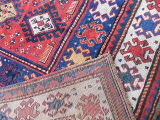 An Early Caucasian Kazak Rug, 4.10x7.9 ft (152x240 cm), first half 19th Century.                    