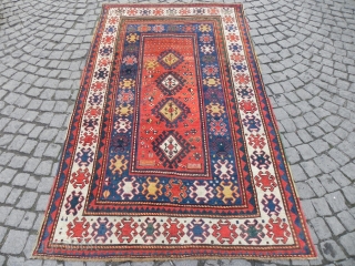 An Early Caucasian Kazak Rug, 4.10x7.9 ft (152x240 cm), first half 19th Century.                    