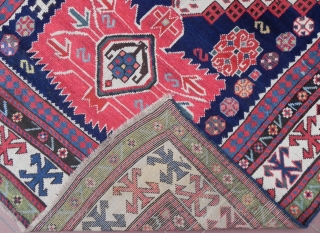 Caucasian Kazak Rug, 8.2x4.7 ft (252x146 cm), 19th Century, Good Condition. www.rugspecialist.com                     