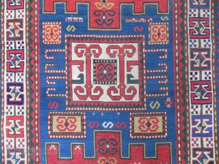 Antique Caucasian Karatchoph (Karachov or Karatchopf) Kazak Rug, 4 x 7.5 ft (122x230 cm), 19th century, excellent original condition.              