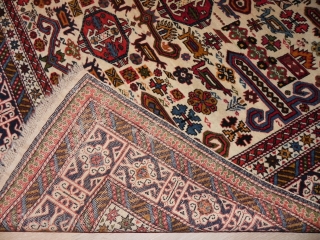 Antique Caucasian Perepedil Rug, 4.7 x 5.6 ft                         