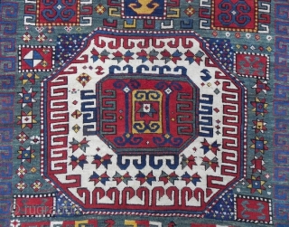 Antique Caucasian Karachov Kazak Rug, 7.3 x 5.7 ft, good condition, 19th Century. www.rugspecialist.com                   