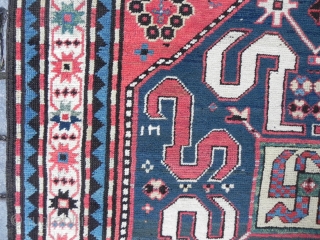 Caucasian Chondzoresk (so called cloudband kazak) Rug from Karabagh Region, late 19th century, good condition. www.RugSpecialist.com                 