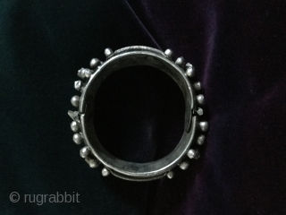 North African Mauritanian silver bracelet, two- part, hinged, 170g.                        