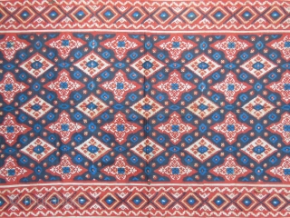 Great,early Kain,printed-painted Indian trade cloth for Indonesian market,good condition and great colors,some holes and splits,cm.75x202                  