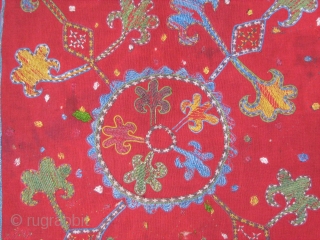 19th cent Lakai embroidery,beautiful,delicate ,unusual design,silk on wool,cm.54x55                         
