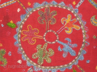 19th cent Lakai embroidery,beautiful,delicate ,unusual design,silk on wool,cm.54x55                         