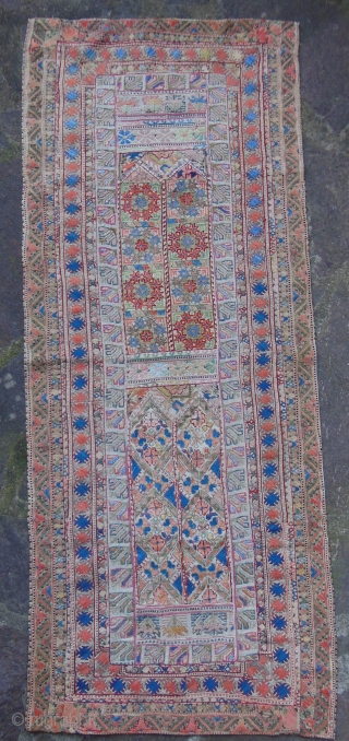 Beautiful 19th cent.composite silk-metal thread embroidery,Salonika or Kavala,cm.50x123                         