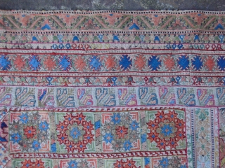 Beautiful 19th cent.composite silk-metal thread embroidery,Salonika or Kavala,cm.50x123                         