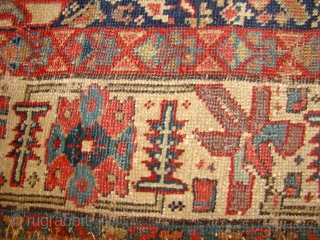 Early Kurdish rug Fragment. As found, needs a good bath. 39X65 Inches. 100X165 Cm.                   