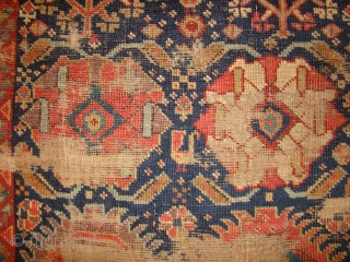 Early Kurdish rug Fragment. As found, needs a good bath. 39X65 Inches. 100X165 Cm.                   