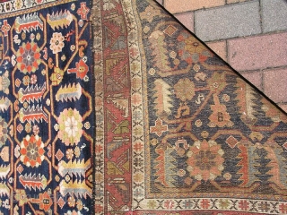 Northwest Persian Kurdish long rug with great colors. 4'4"X10' or 132X305 Cm. Rough sides and ends as shown. Will benefit from a good cleaning. All wool.       