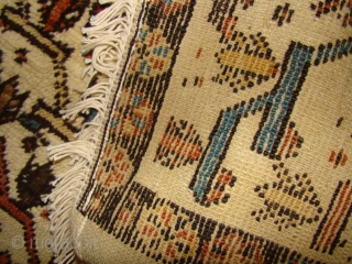 NW Persian Bakhshayesh small rug. Rewoven bottom border, no re-pile or other repairs. Size: 30X48 inches, 76X122 cm               
