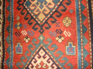 Handsome Borchalo Kazak rug in good original condition. 40X72 inches 102X183 Cm Some little spots of old repair but no reweave. Remnants of original kilim ends...       