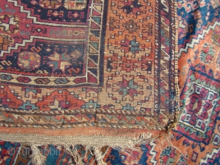 Anatolian Yoruk rug with generally good pile, opened up creases as shown. 52"X87"....132X221 Cm.                   