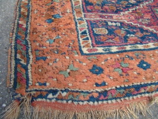 Anatolian Yoruk rug with generally good pile, opened up creases as shown. 52"X87"....132X221 Cm.                   