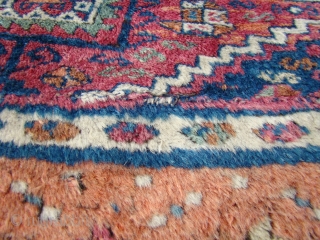 Anatolian Yoruk rug with generally good pile, opened up creases as shown. 52"X87"....132X221 Cm.                   