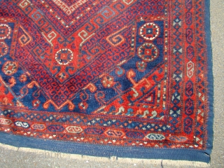 Anatolian Turkish rug with shiny wool and great colors. All wool, 51X61 inches 130X155 Cm. including the Kilim ends. Short pile with some lower area a shown. Needs light blocking to lay  ...