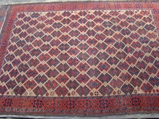 Large Baluch rug with nice Kilim ends. 4'X6'6" .... 122X198 Cm.                      