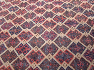 Large Baluch rug with nice Kilim ends. 4'X6'6" .... 122X198 Cm.                      