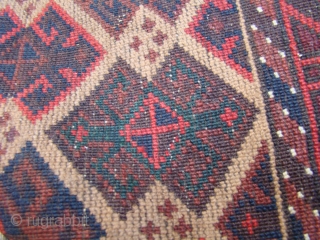 Large Baluch rug with nice Kilim ends. 4'X6'6" .... 122X198 Cm.                      