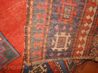 Lori Pambak Kazak rug fragment. 67"X78" 170X198 cm missing 13" or 33 cm at one end.                 