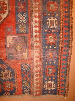 Lori Pambak Kazak rug fragment. 67"X78" 170X198 cm missing 13" or 33 cm at one end.                 