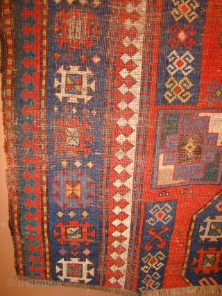 Lori Pambak Kazak rug fragment. 67"X78" 170X198 cm missing 13" or 33 cm at one end.                 