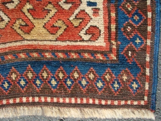 Caucasian Borchalo rug in good condition. Size: 48X93 inches, 122X236 Cm.
                      