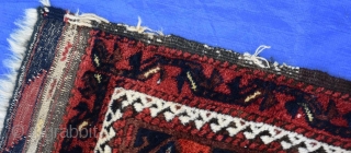 Large Baluch rug with great wool and floppy blanket like handle. 4.3x7.8                     