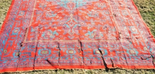 Antique Ushack Carpet for restoration. Dragons. Size: 13'X17'  396x520 cm
                      