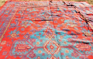 Antique Ushack Carpet for restoration. Dragons. Size: 13'X17'  396x520 cm
                      