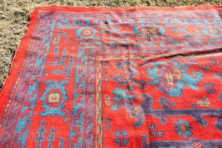 Antique Ushack Carpet for restoration. Dragons. Size: 13'X17'  396x520 cm
                      