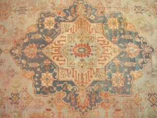 Large antique Ushak carpet 13'X17'9" ... 394X541 cm.                         