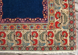 Turkish Prayer rug with good short pile, lightly oxidized brown. Size: 4'1"X6'4"                     