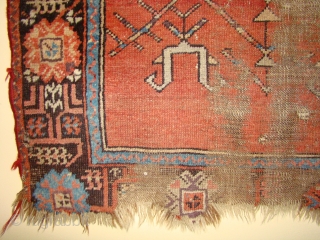 Anatolian Turkish Prayer Rug. 37" X 50" ....Very dirty.                        