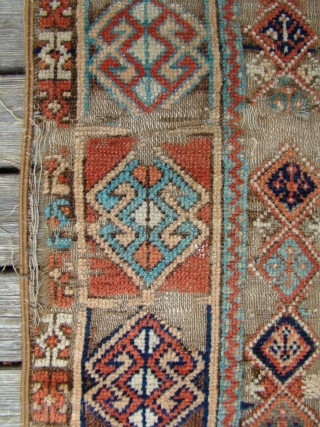 Antique Anatolian Turkish rug with wear, oxidized brown. Very floppy and soft....49"X88" OR 125X225 Cm                  