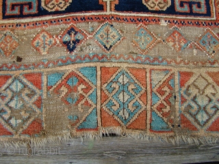 Antique Anatolian Turkish rug with wear, oxidized brown. Very floppy and soft....49"X88" OR 125X225 Cm                  