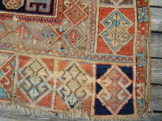 Antique Anatolian Turkish rug with wear, oxidized brown. Very floppy and soft....49"X88" OR 125X225 Cm                  