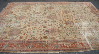 An early Sultanabad carpet for restoration. 9X12                          