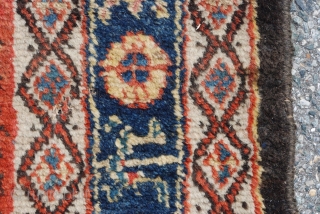 Kurdish Kelleh, Long Rug, Carpet with good pile and some small holes as shown. Wool foundation. Size: 5'7"X10'6" OR 170X320 cm            