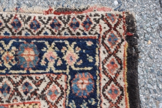 Kurdish Kelleh, Long Rug, Carpet with good pile and some small holes as shown. Wool foundation. Size: 5'7"X10'6" OR 170X320 cm            