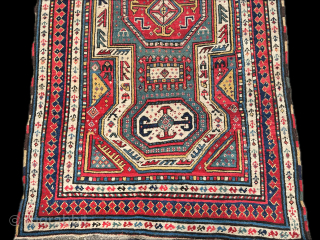 Caucasian kazak sevan cm 1,70 x 1,00 19th century date all vegetable colors soft wool                  