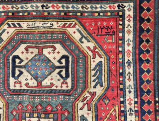 Caucasian kazak sevan cm 1,70 x 1,00 19th century date all vegetable colors soft wool                  