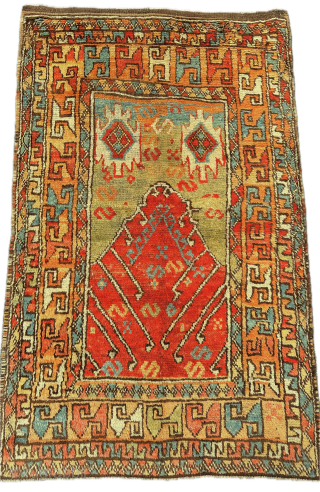 Central-Anatolia Aksaray Prayer Rug 
160 x 100 cm 
ca. 19th Century 1820/1830 circa
Soft Wool - Colorful - Rare Rug - 

For More info 

info@anatoliantappeti.com         