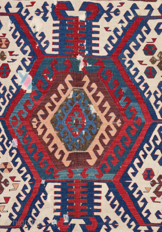 Central Anatolia Hotamis Fragment Kilim mounted on linen
Collectable rug
cm 168 x 158 cm
mid 19th century