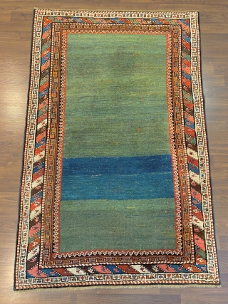 North-West Persian mid 19th Century -cm 1.46 x 1.00- excellent condiction, beautiful green, rare rug                  
