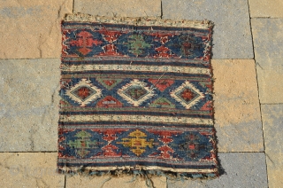 A beautiful early Shahsevan bag face.  Needs a good cleaning.  Measures 20" x 19 1/2"                